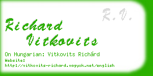 richard vitkovits business card